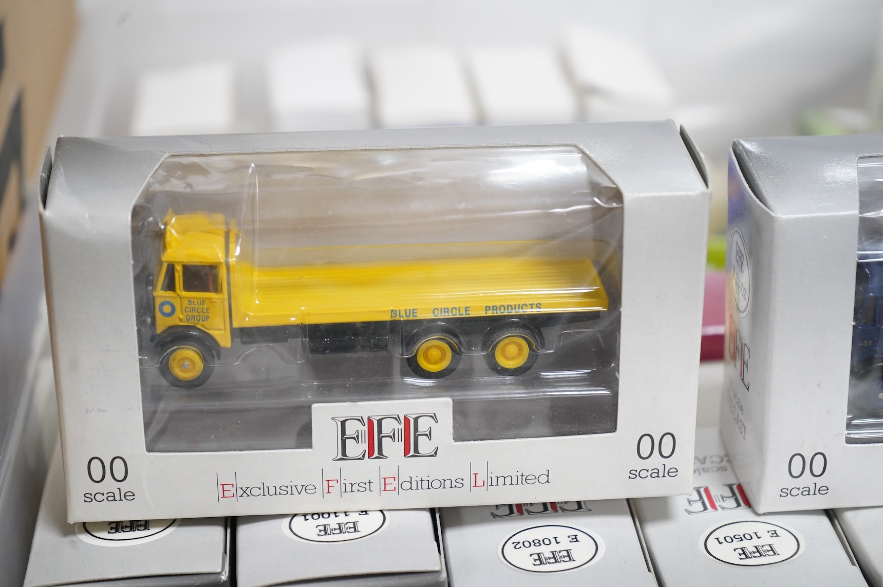 Sixty boxed diecast vehicles by EFE, Corgi Classics, Oxford Diecast, Vanguards, Corgi Aviation Archive, Matchbox Models of Yesteryear, etc. vehicles include; EFE commercial vehicles and cars, 1:76 scale trackside vehicle